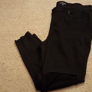 Black fashion Nova leggings with netting